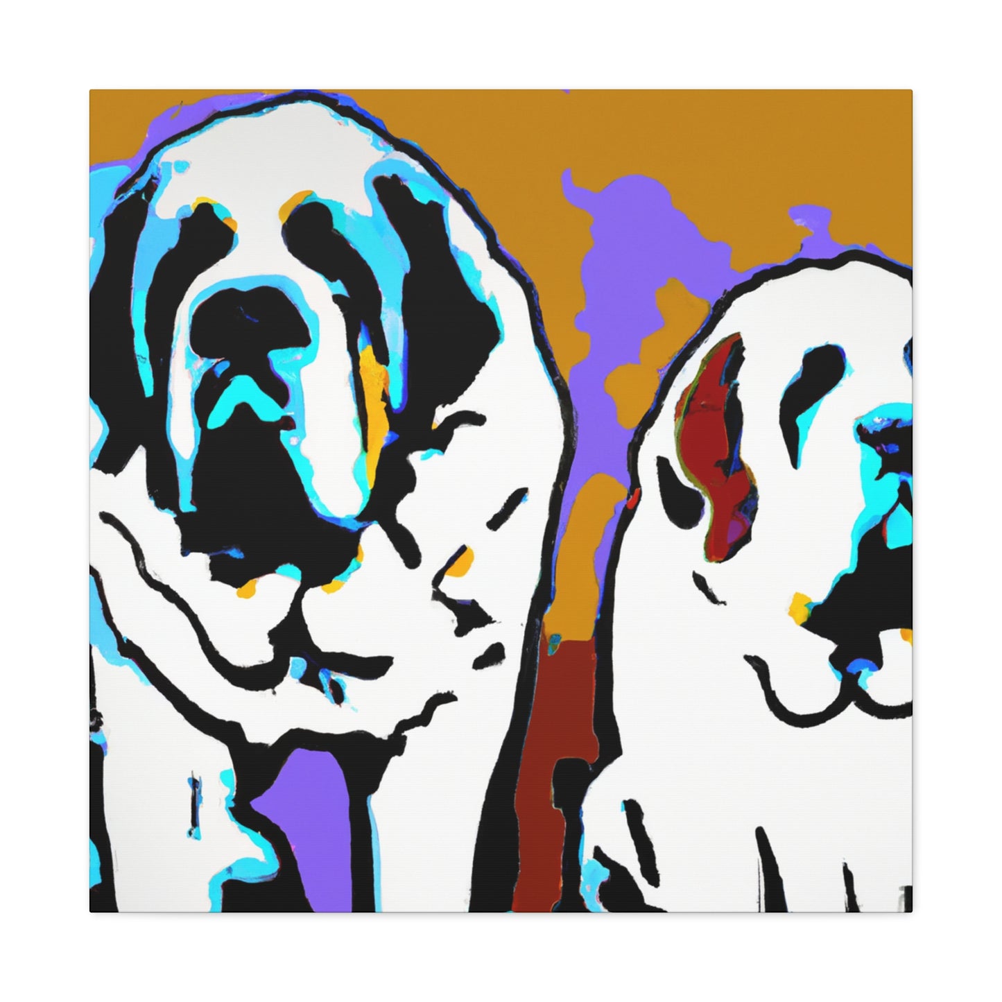 "Saint Bernard in Color". - Canvas