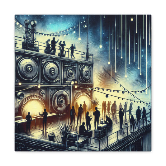 Euphoric Rooftop Revelry - Canvas