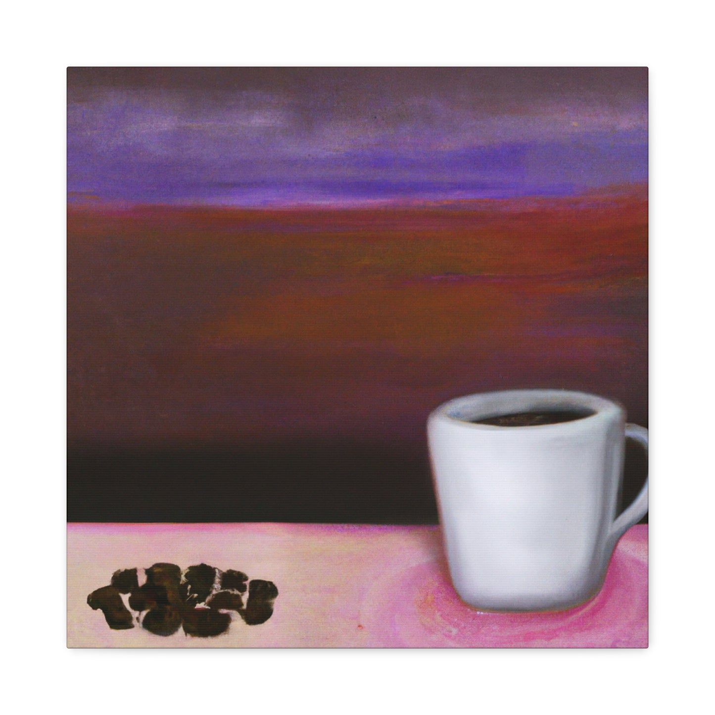 Coffee in Moonlight Scene - Canvas