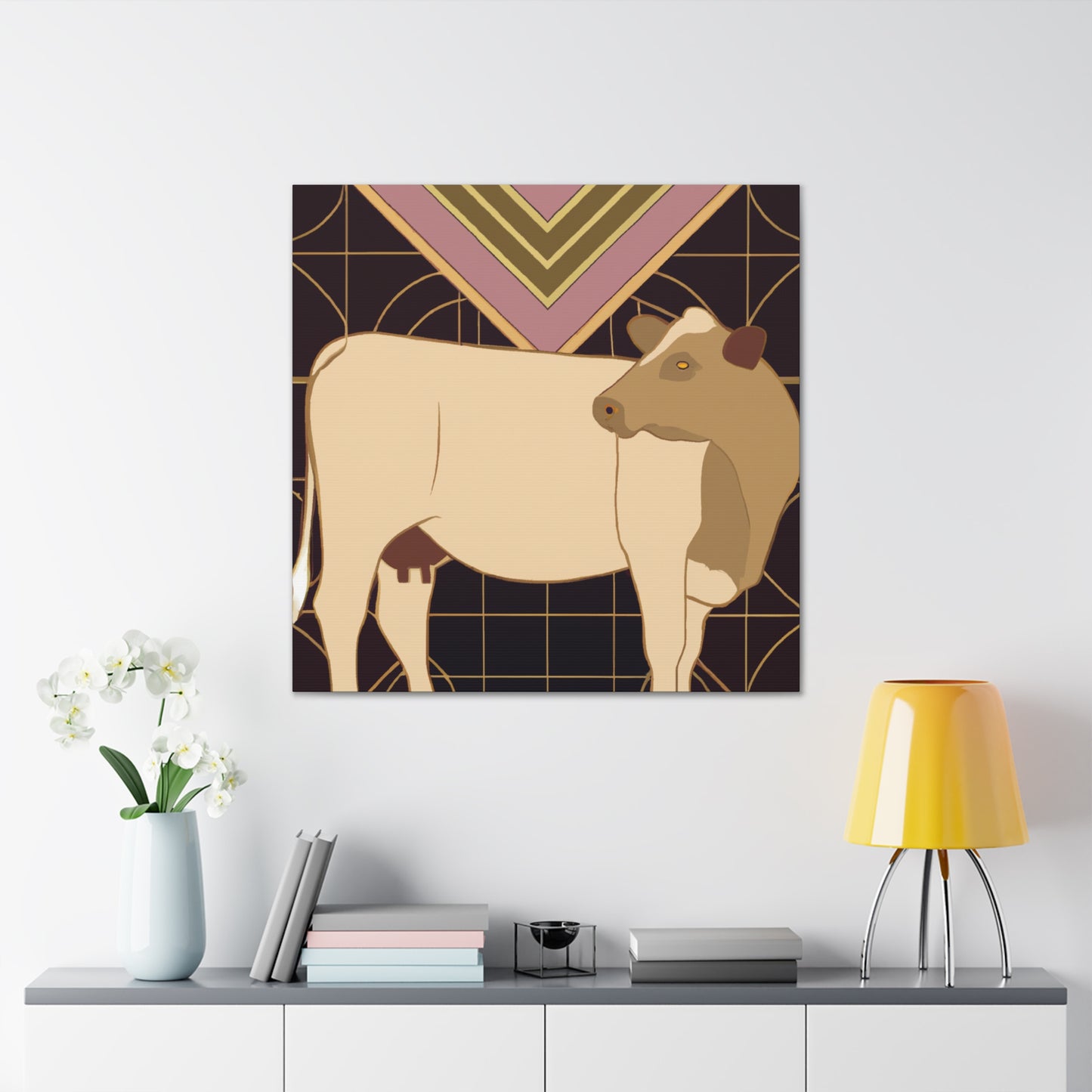 "Pastoral Art Deco Jersey" - Canvas