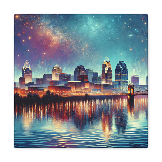 "Urban Tapestry of Cincinnati" - Canvas