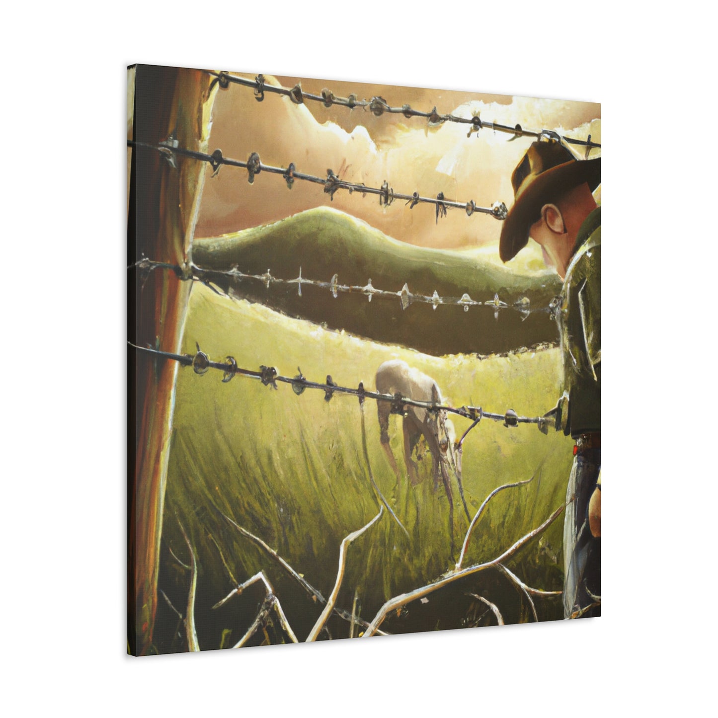 "Barbed Wire Beauty" - Canvas