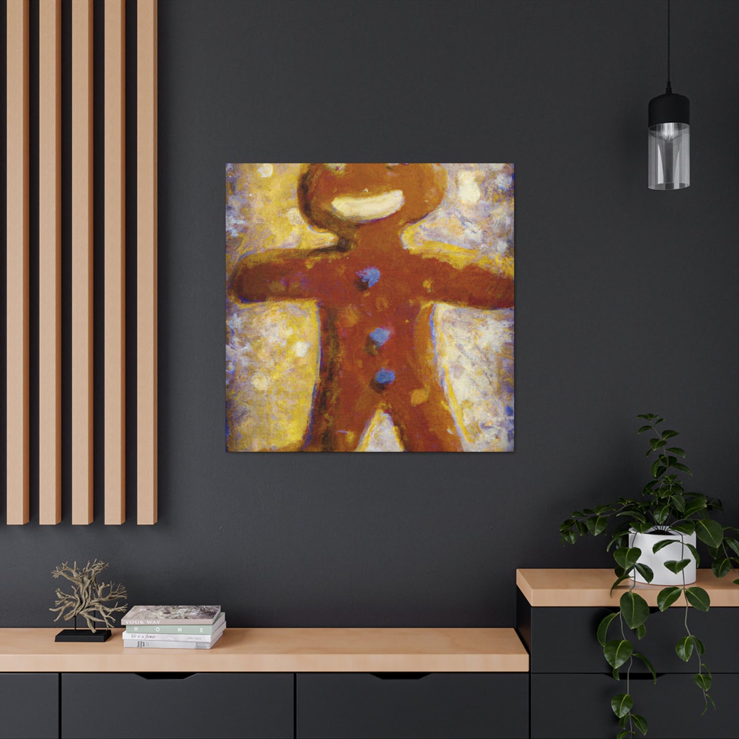 Gingerbread Man Dances - Canvas