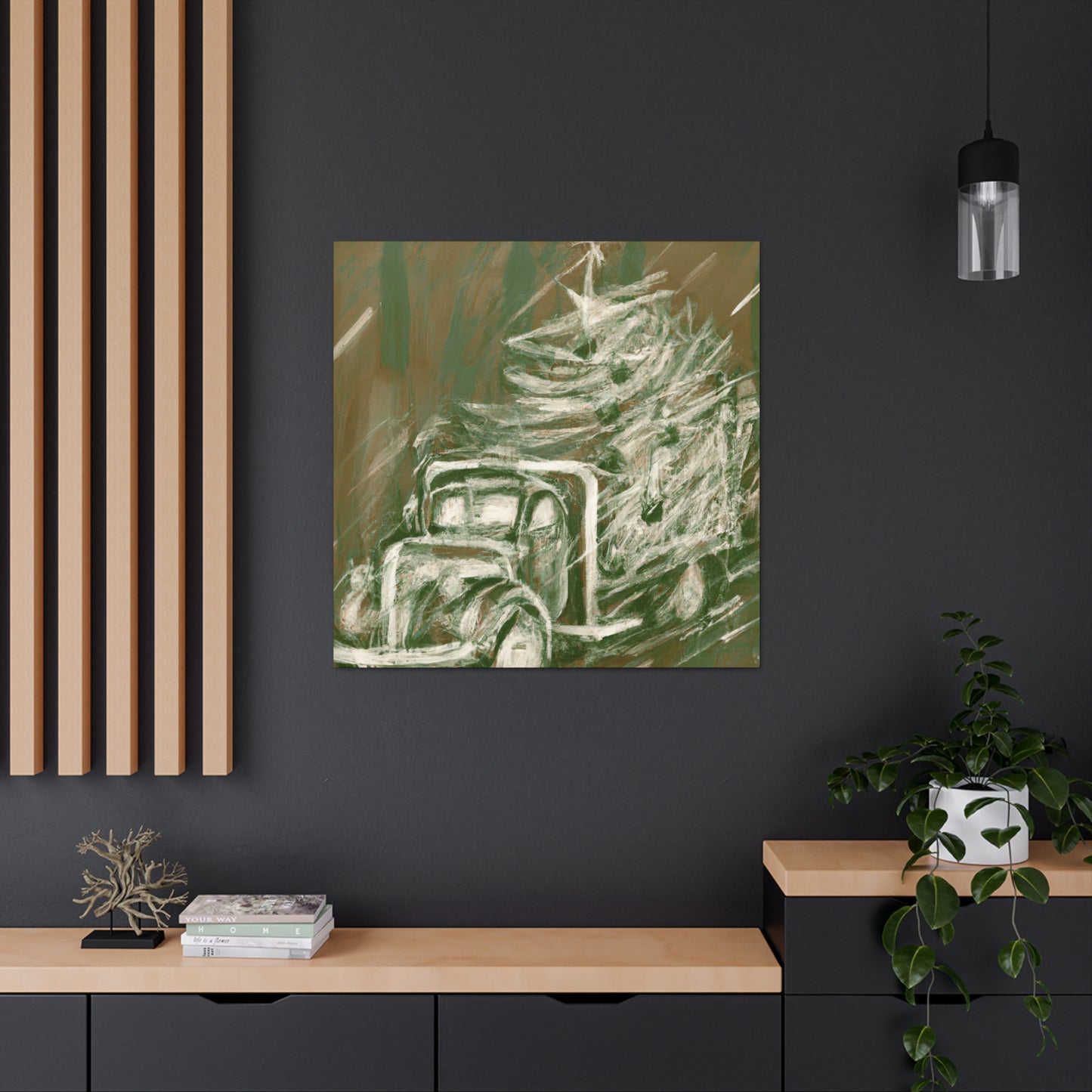 "Christmas Tree Truck Dashing" - Canvas