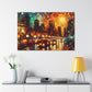 Luminescent Night Metropolis - Canvas