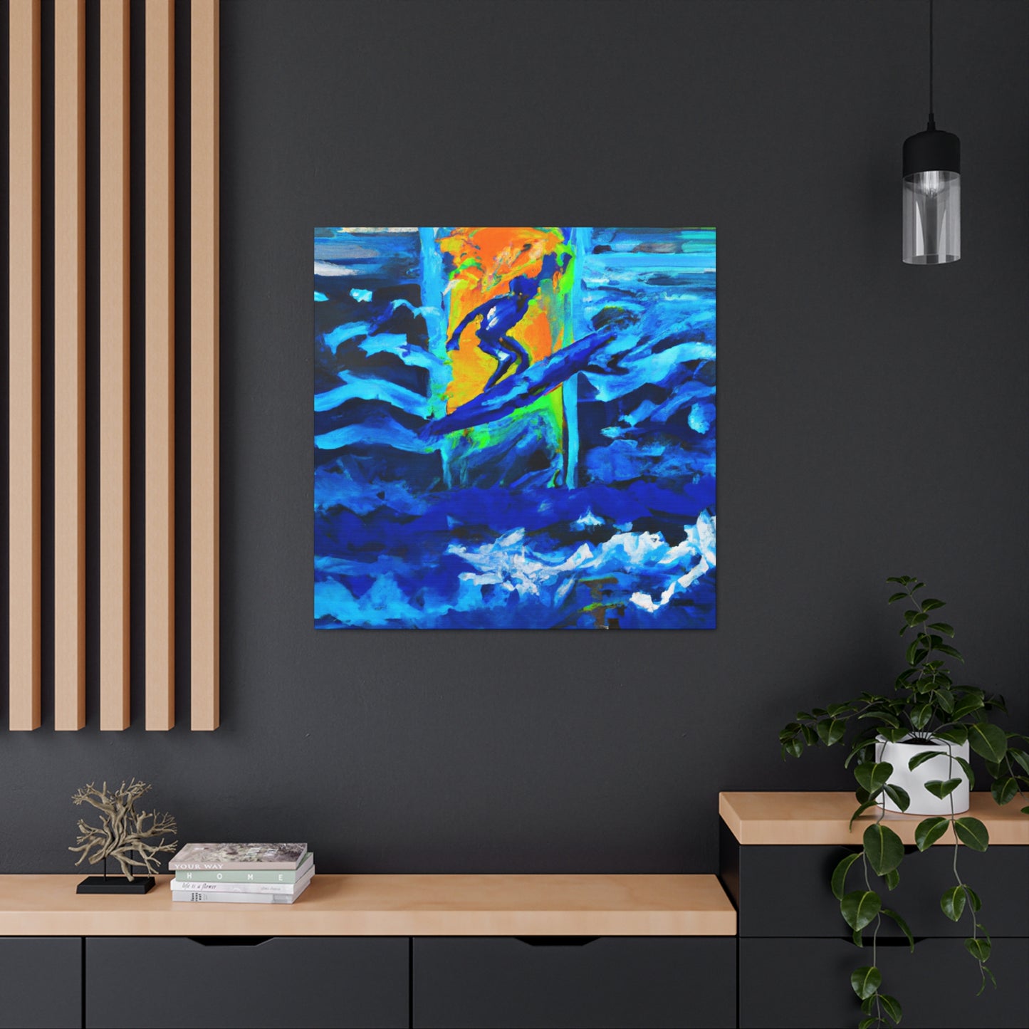 Surfing the Big Wave - Canvas