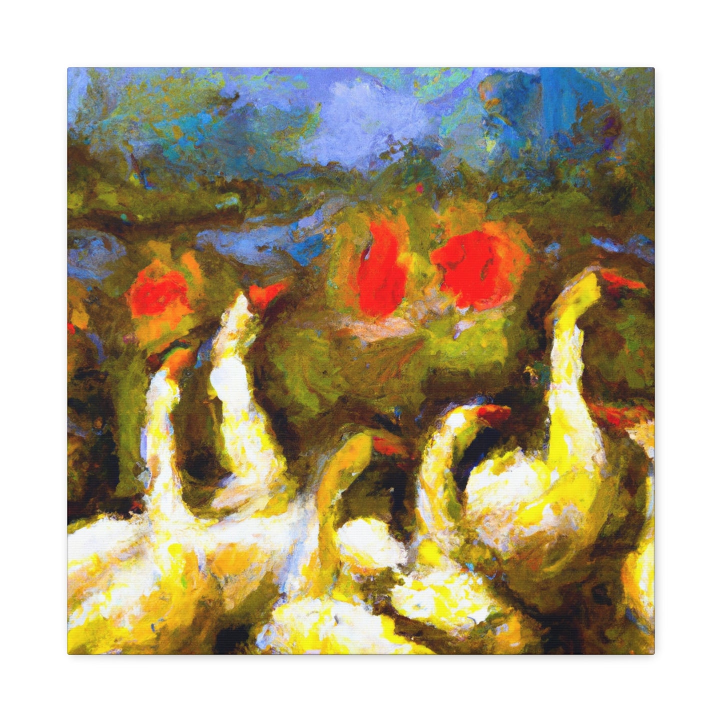 Geese on the Lake - Canvas