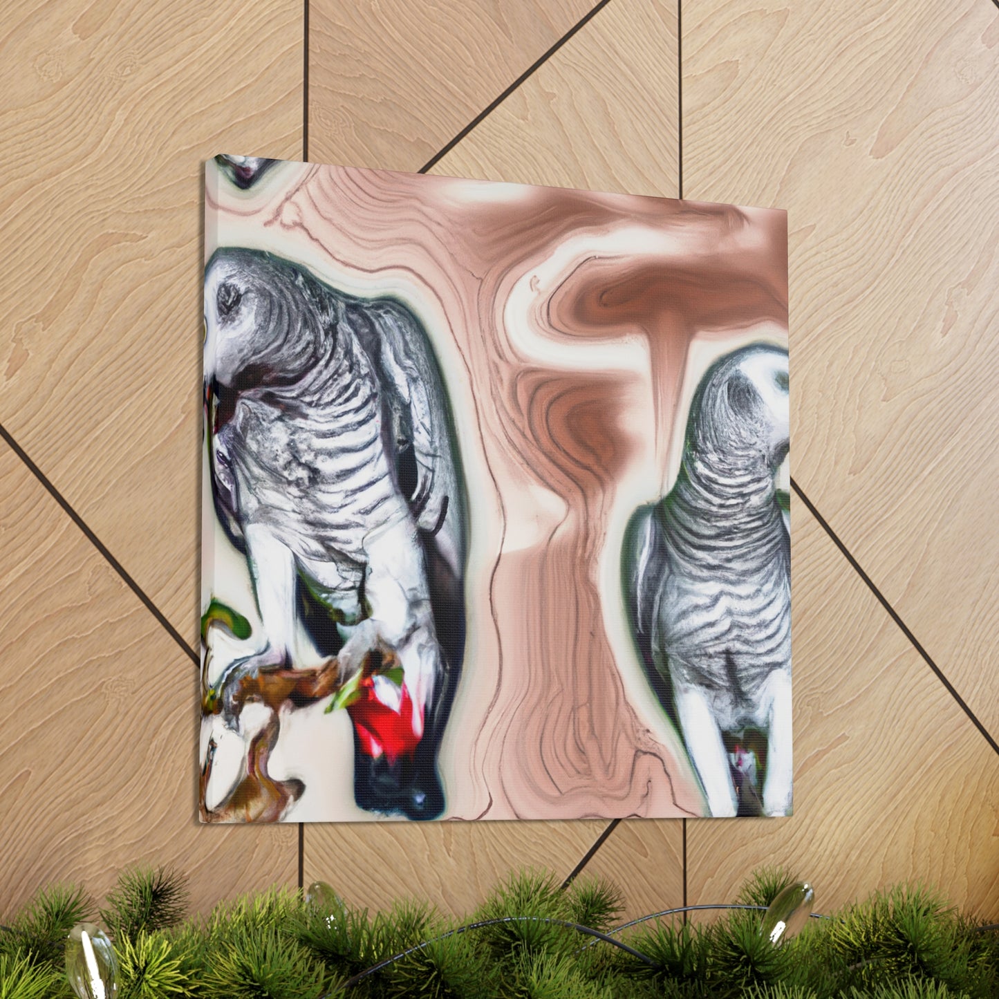 African Greys Abound - Canvas