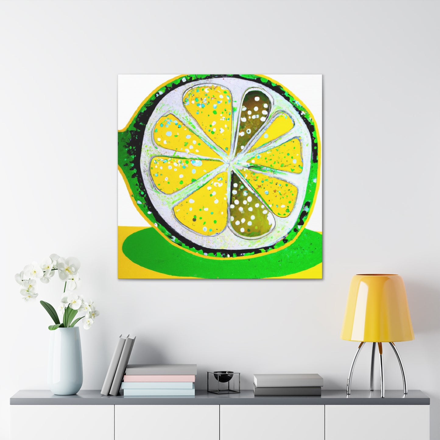 Lemon Folk Art Painting - Canvas