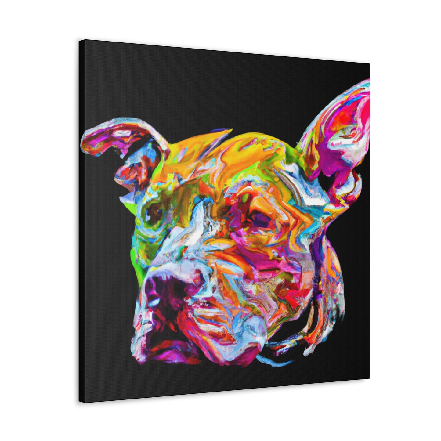 "Watchful Pitbull Study". - Canvas