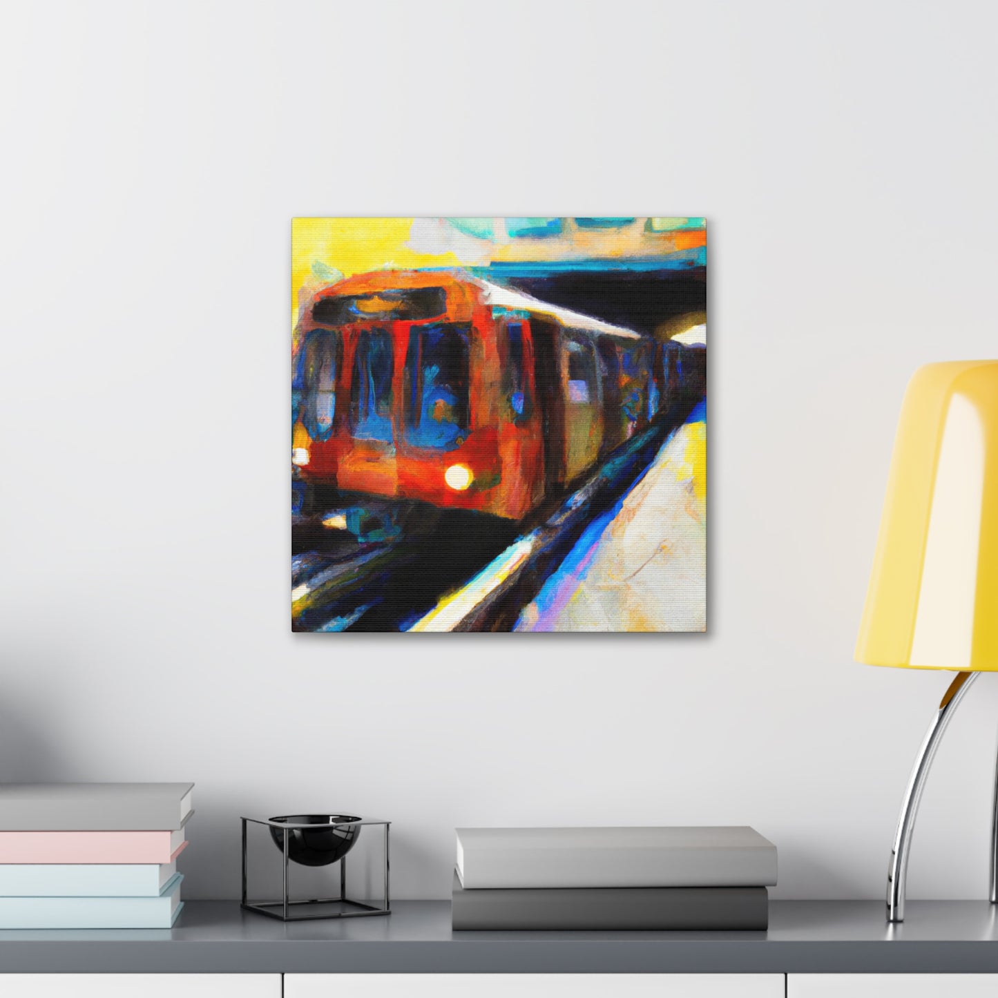 "Subway Train Expressionism" - Canvas