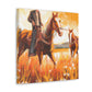 Wild Horses Grazing - Canvas