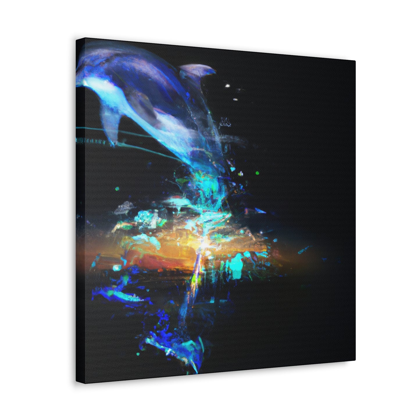 Dolphins Dancing in Moonlight - Canvas