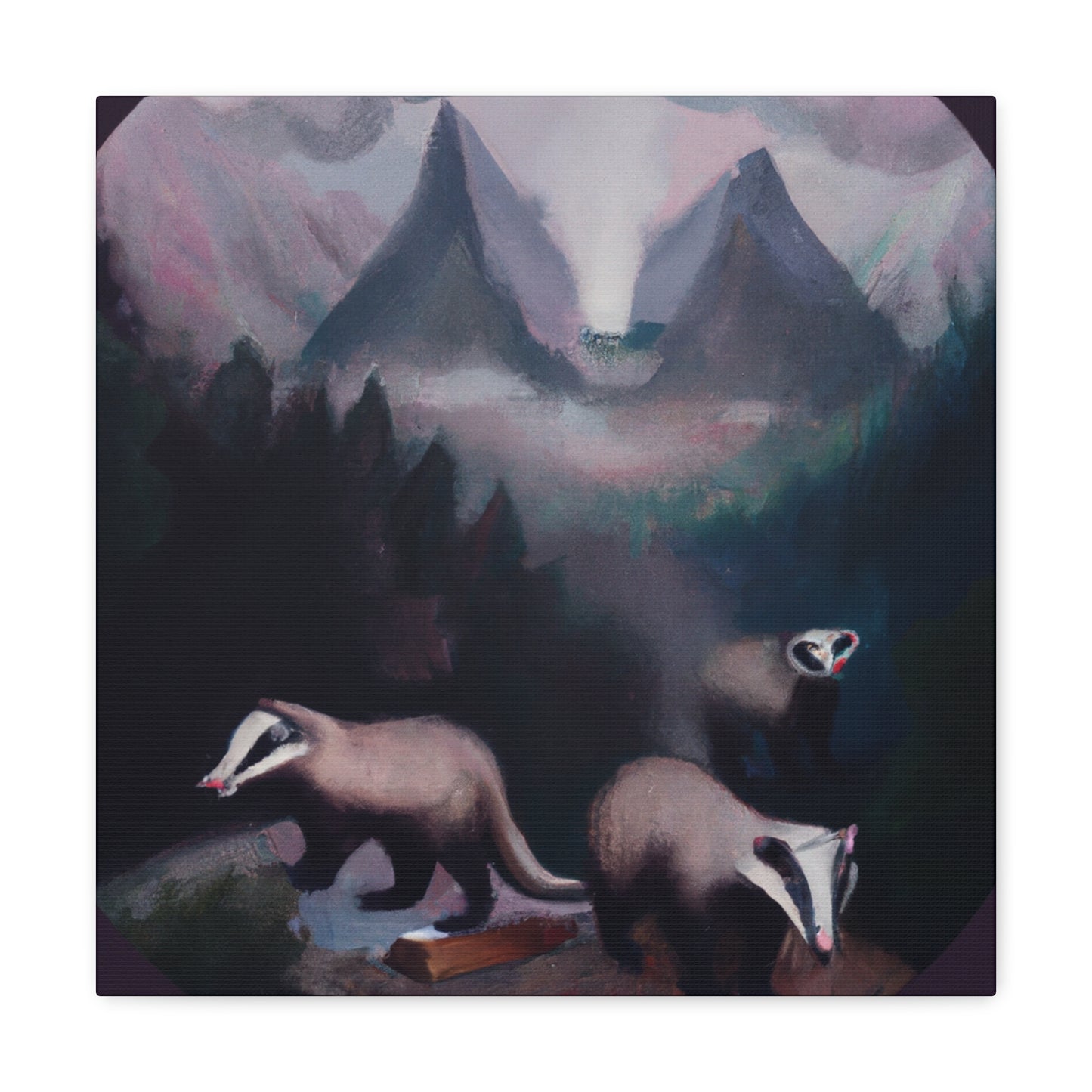 Badger in Surreal Dream - Canvas