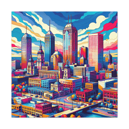 "Indy's Flourishing Urban Canvas" - Canvas