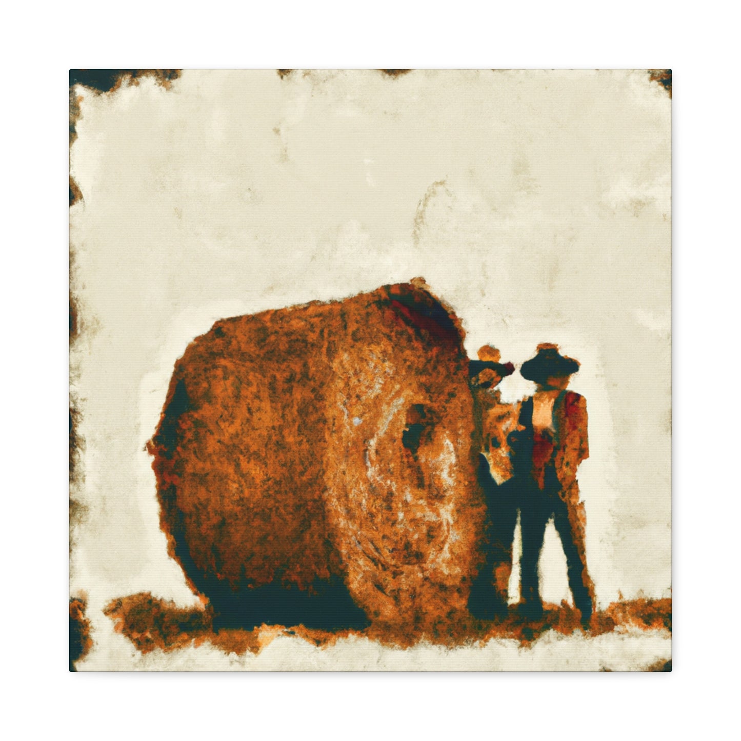 "Rural Harvest Hay Bales" - Canvas