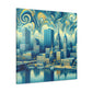 "Enigmatic Metropolis Unveiled" - Canvas