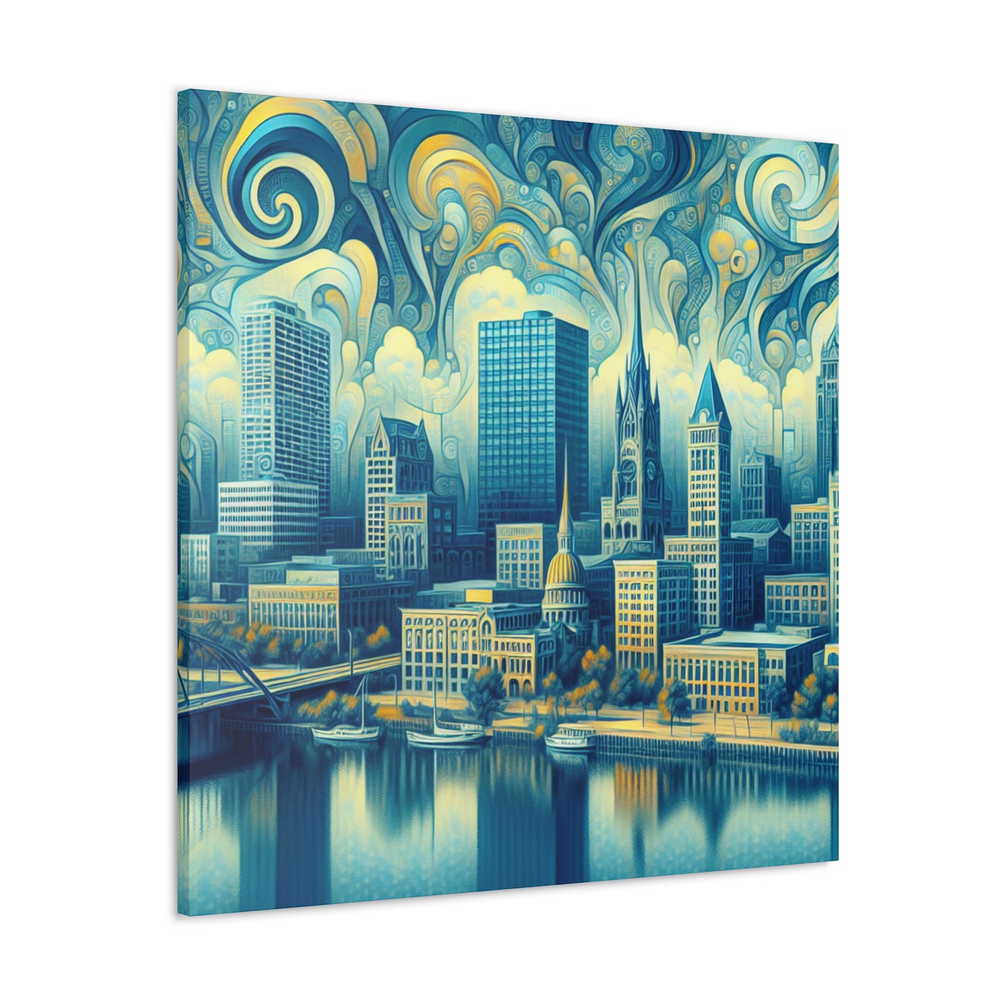 "Enigmatic Metropolis Unveiled" - Canvas