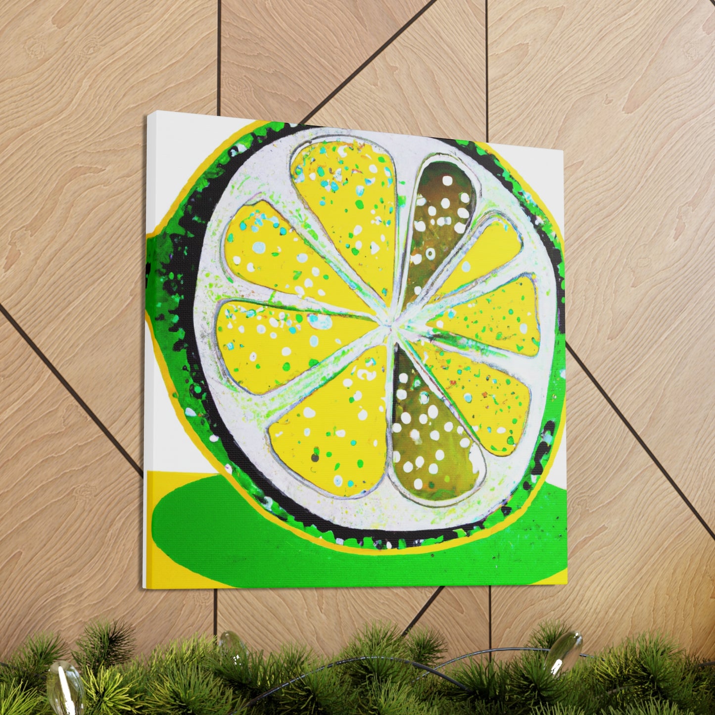 Lemon Folk Art Painting - Canvas