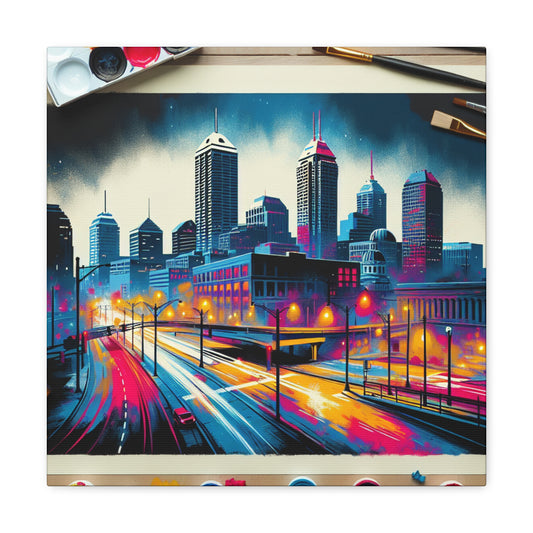 "Urban Echoes: Hoosier Horizons" - Canvas