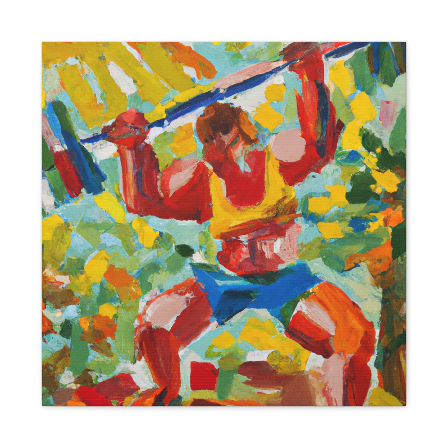 Muscular Man Lifting - Canvas