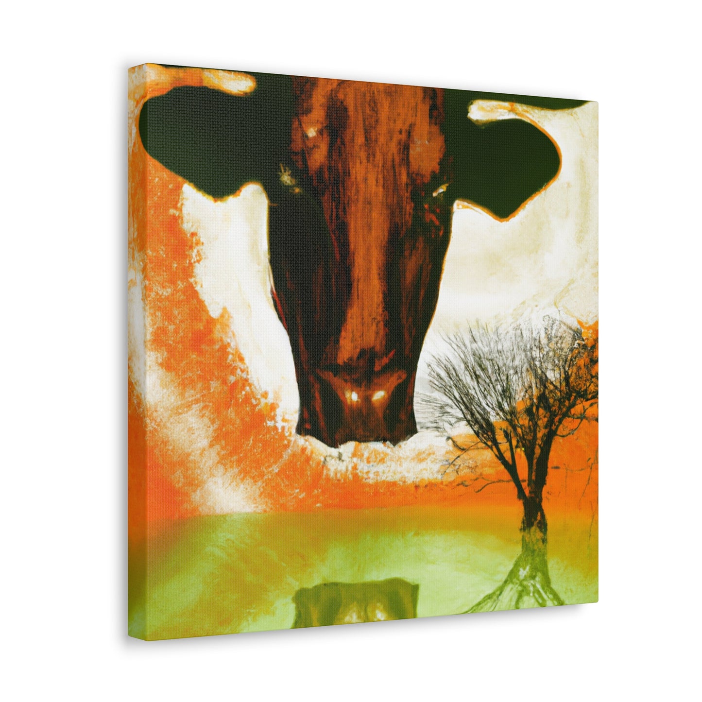 Lonely Texas Longhorn - Canvas