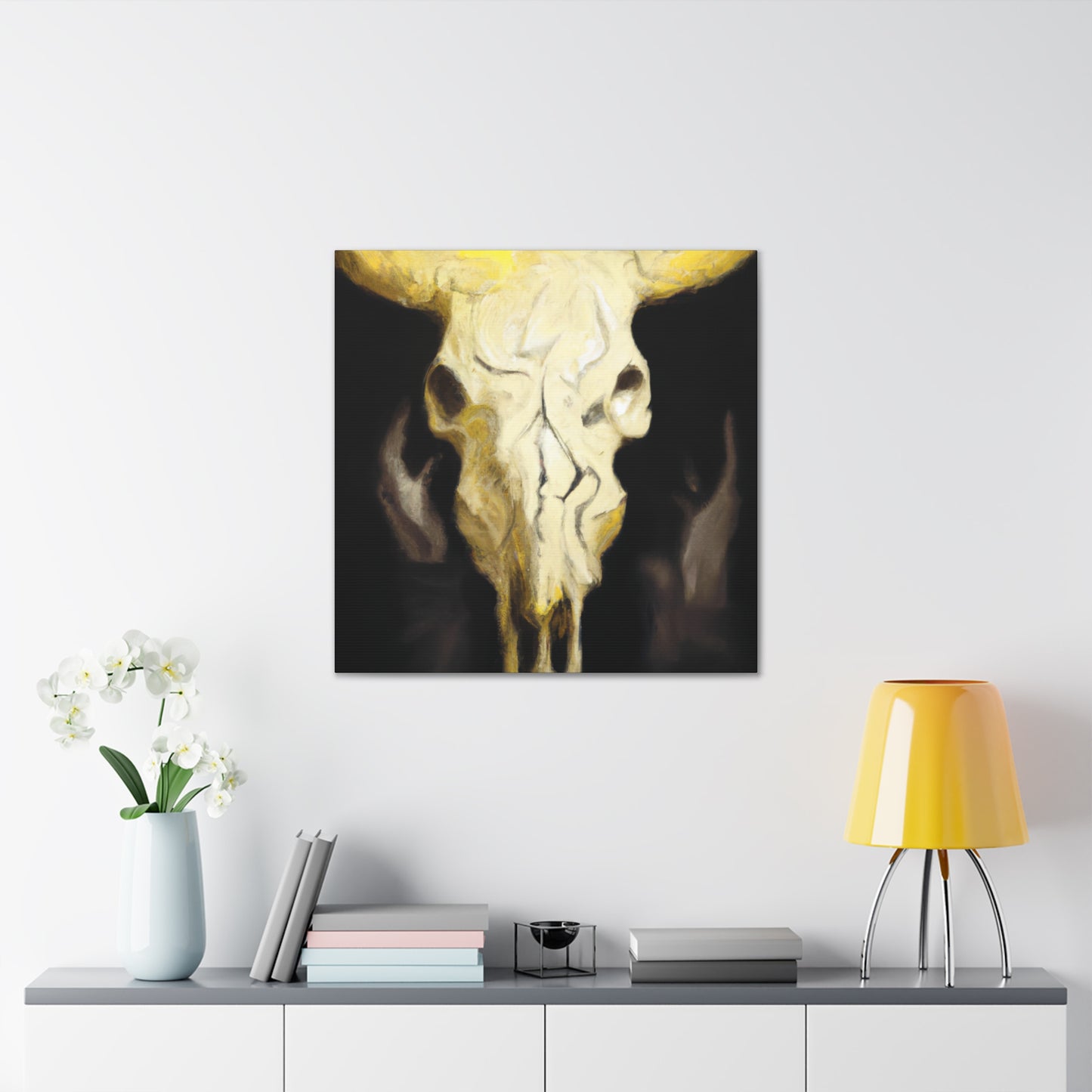 Cow Skull Reflection. - Canvas