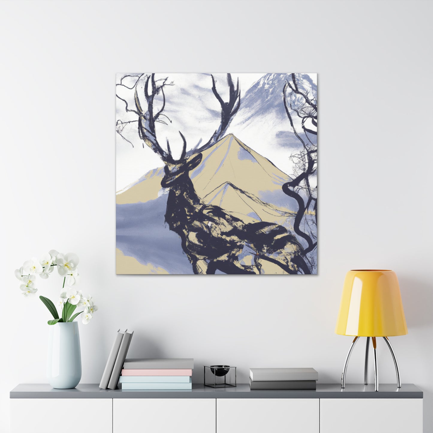 Deer in Moonlight Brilliance - Canvas