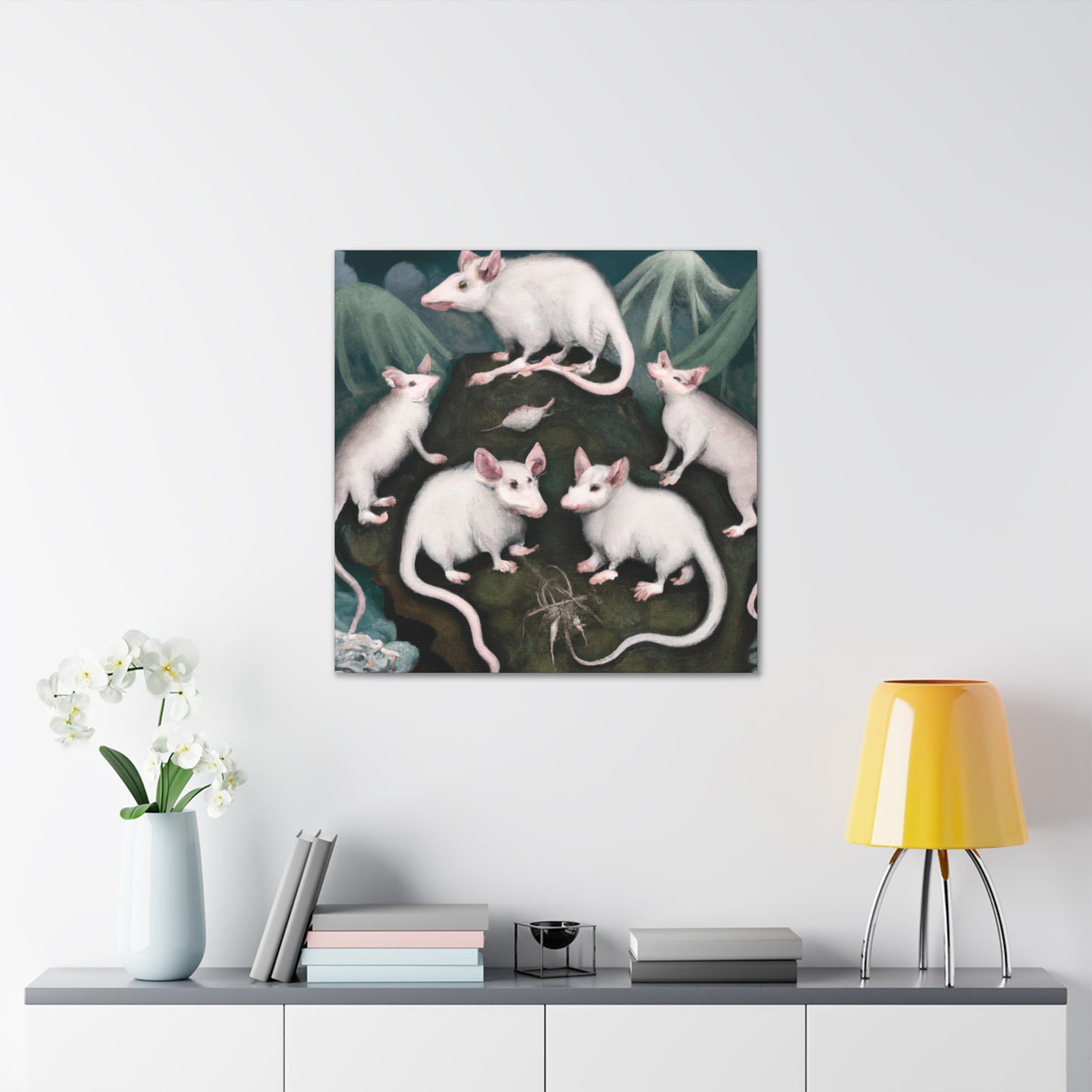 Opossum in Rococo Style - Canvas