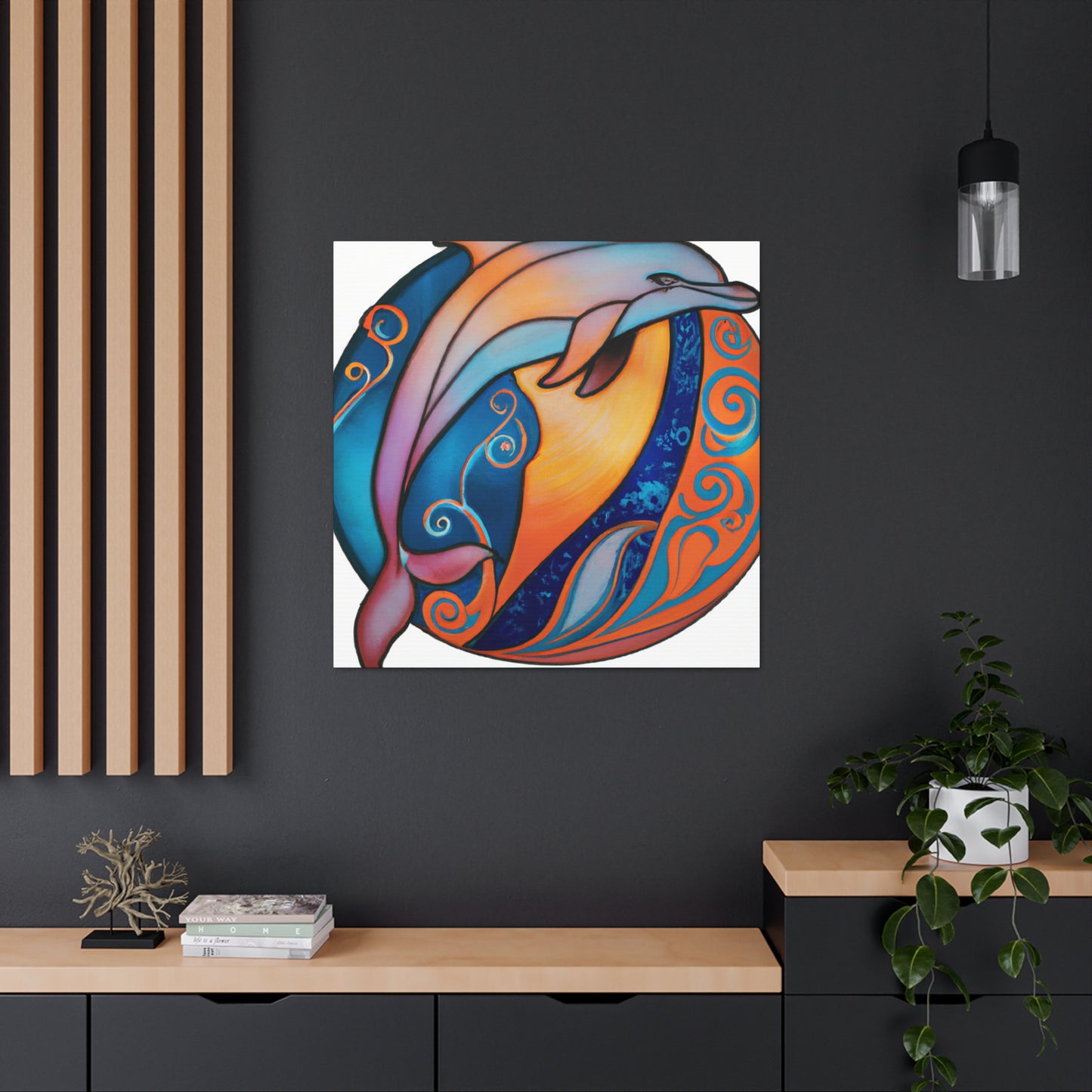 "Dancing Dolphin Splendor" - Canvas