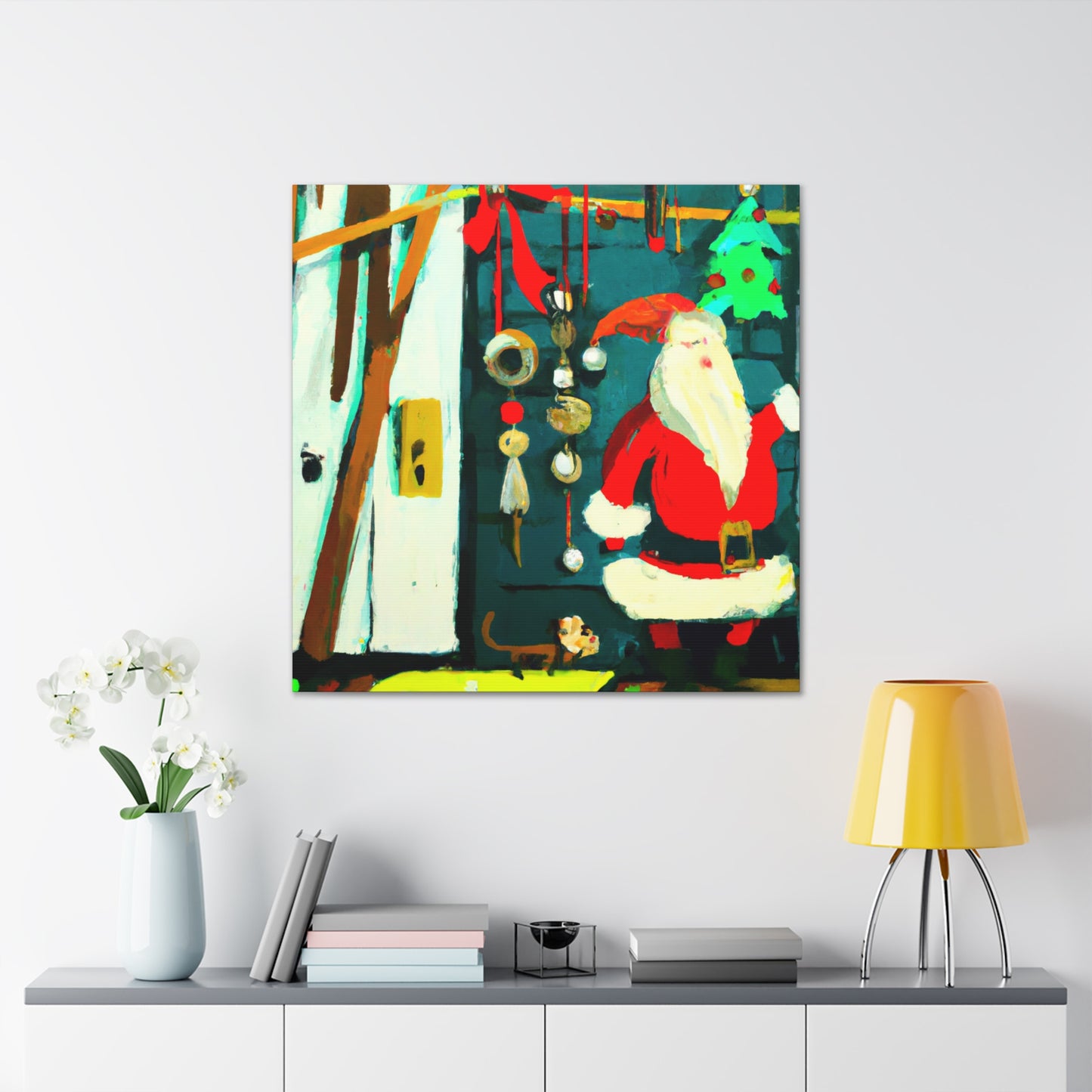 Santa's Wintry Workshop - Canvas