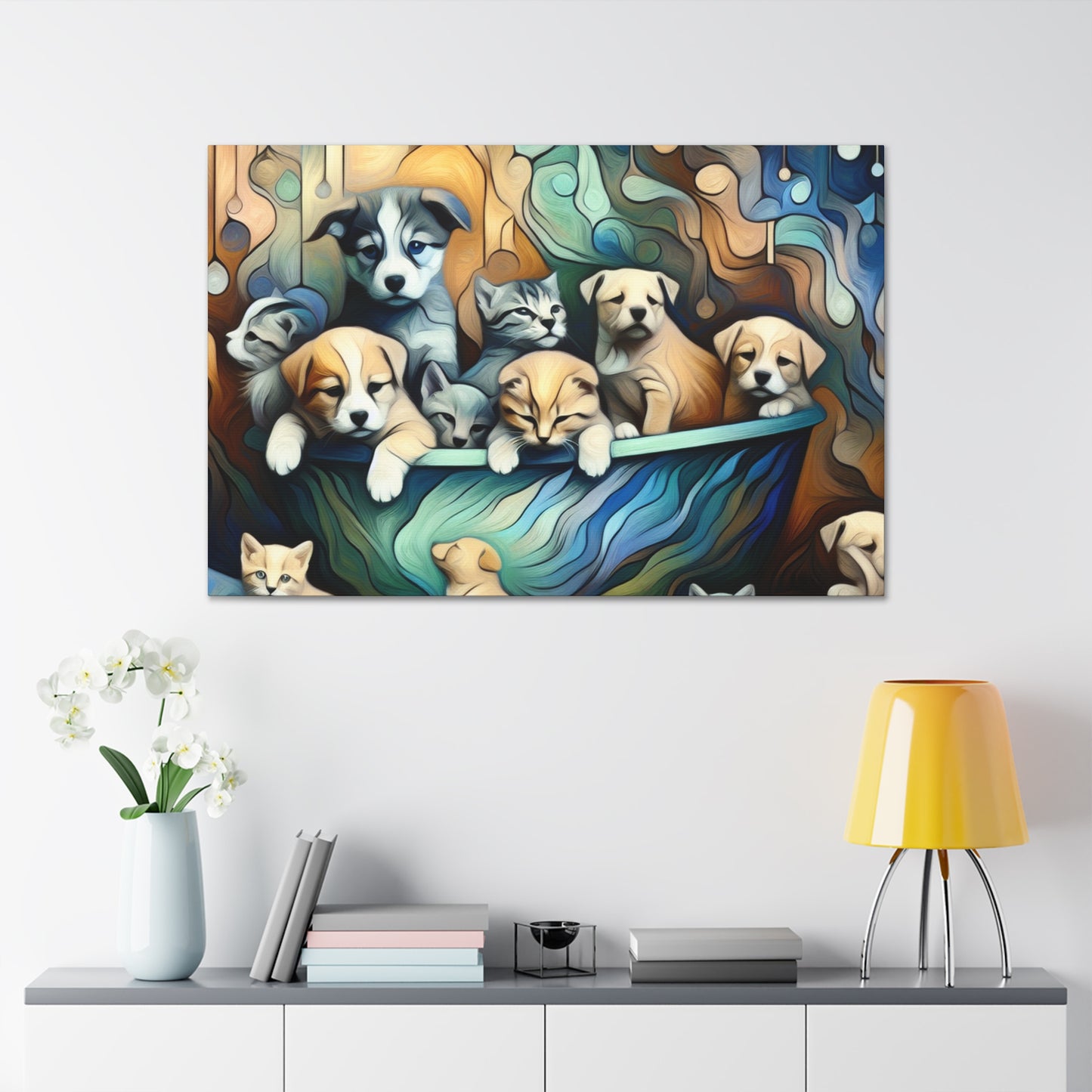 Playful Paws Unleashed - Canvas