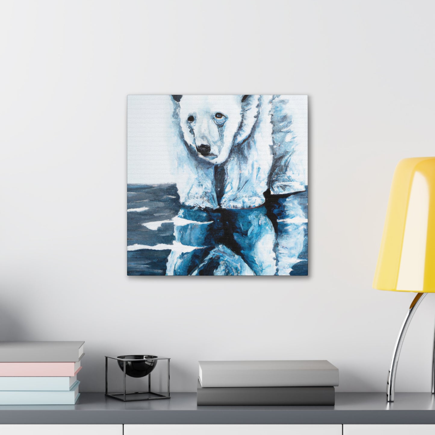 "Polar Bear in Snow" - Canvas