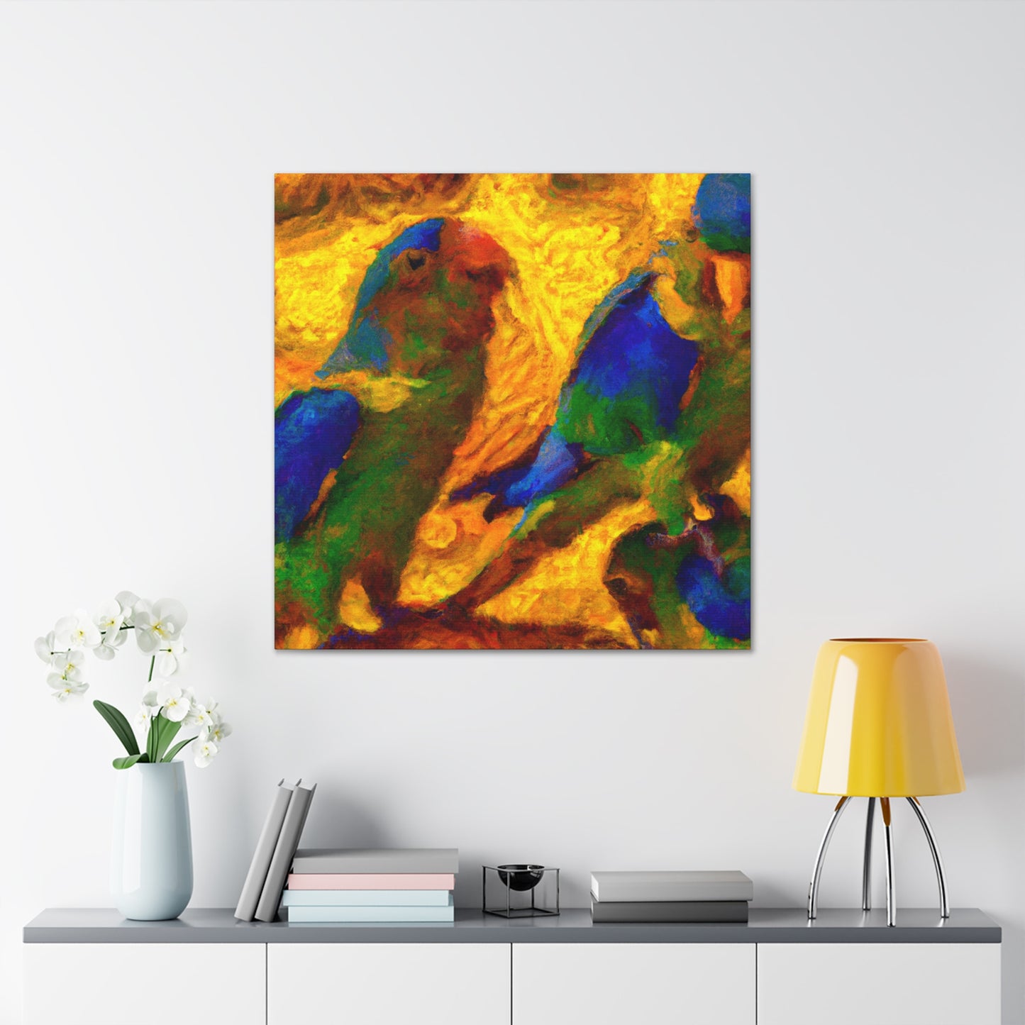 "Conures in Impressionism" - Canvas