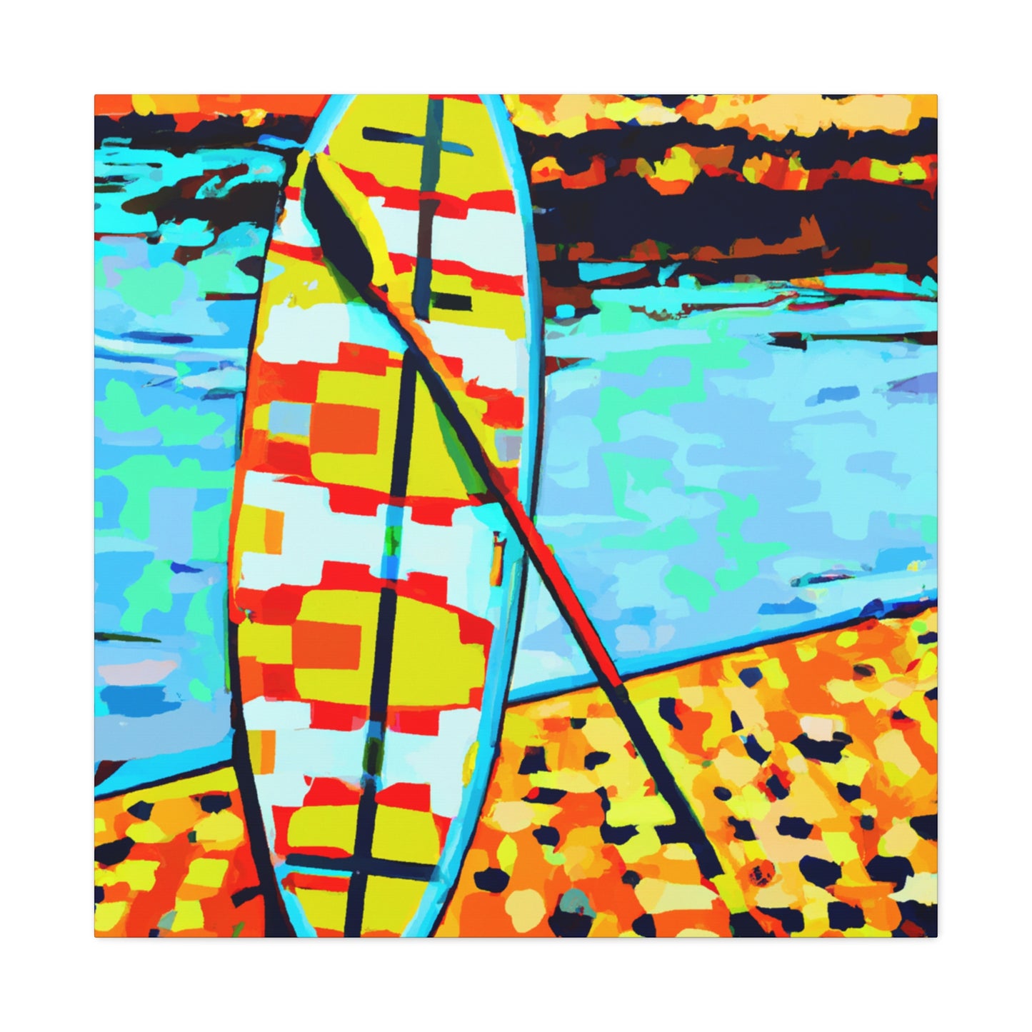 Paddle Boarding Sunrise. - Canvas