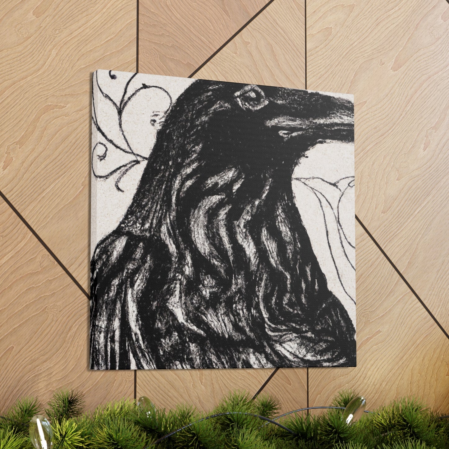 Crow in Rococo Style - Canvas