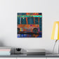 Bus in Blurple Colors - Canvas