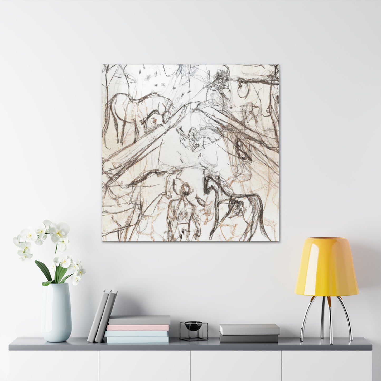 "Horses in Stilled Pastures" - Canvas