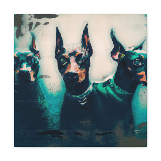 "Doberman in a Dream". - Canvas