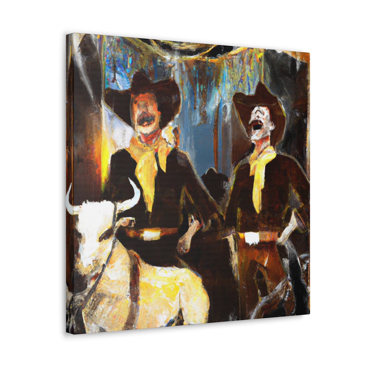 Saloon on Fire Painting - Canvas