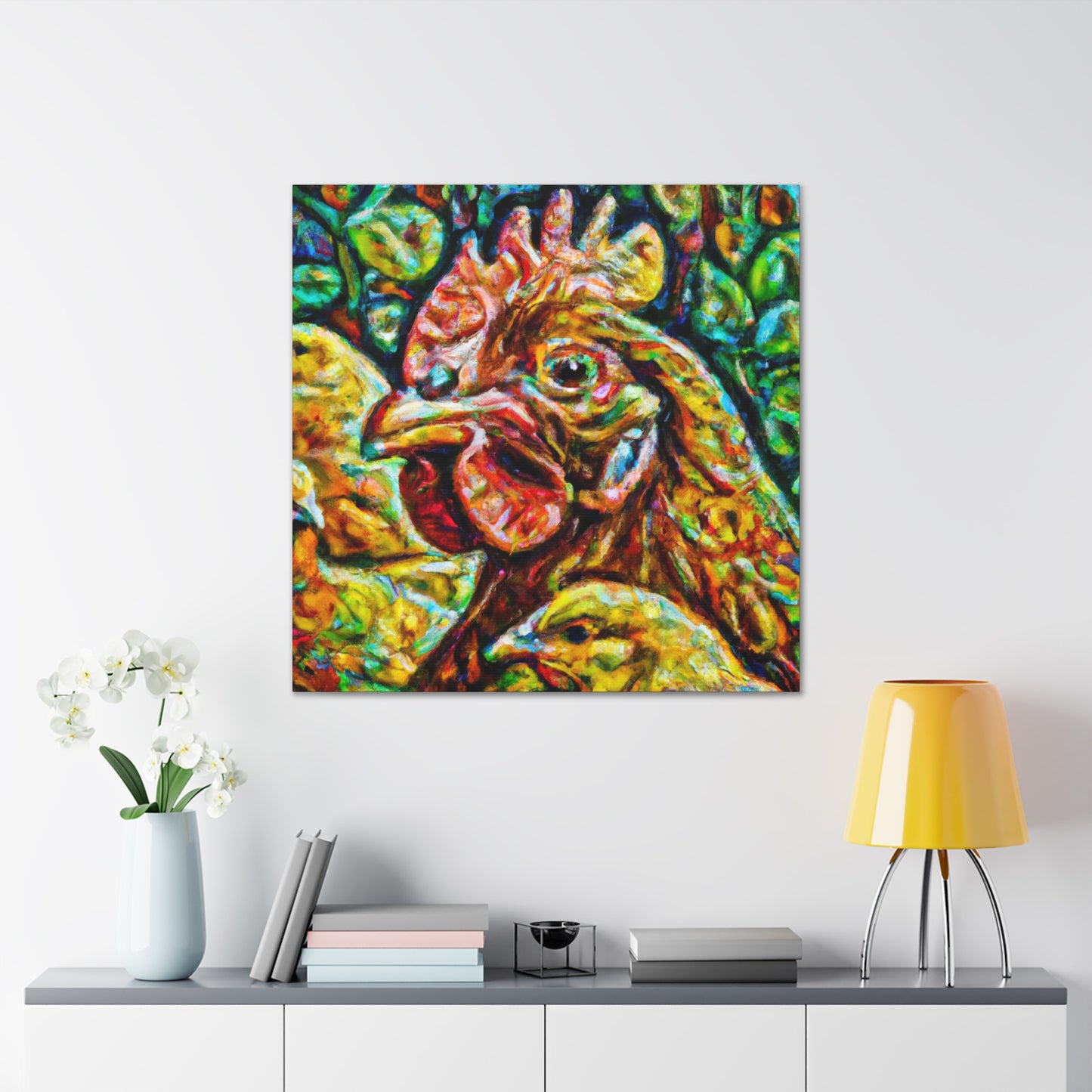 "Chickens in Impressionism" - Canvas