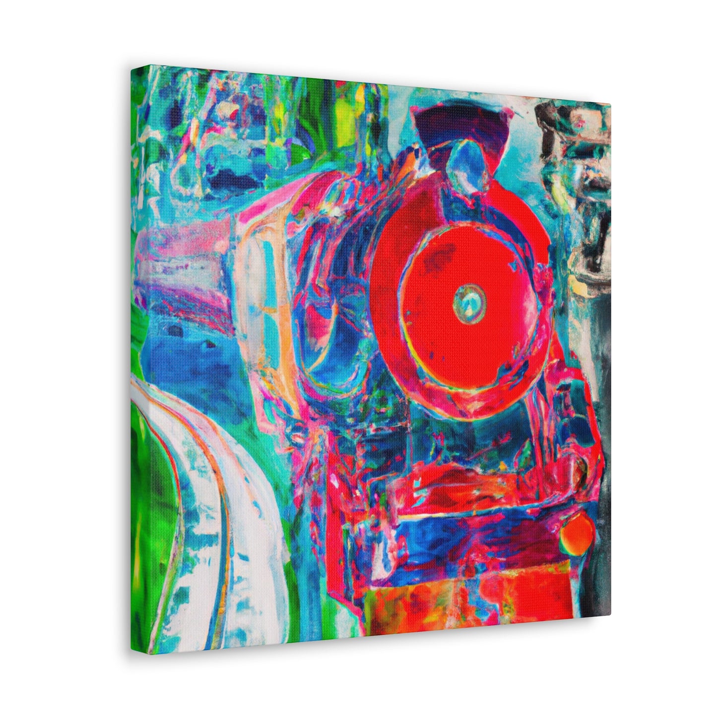 "Train Over Station Fields" - Canvas