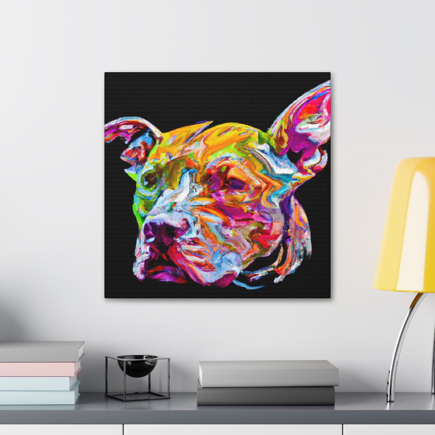 "Watchful Pitbull Study". - Canvas