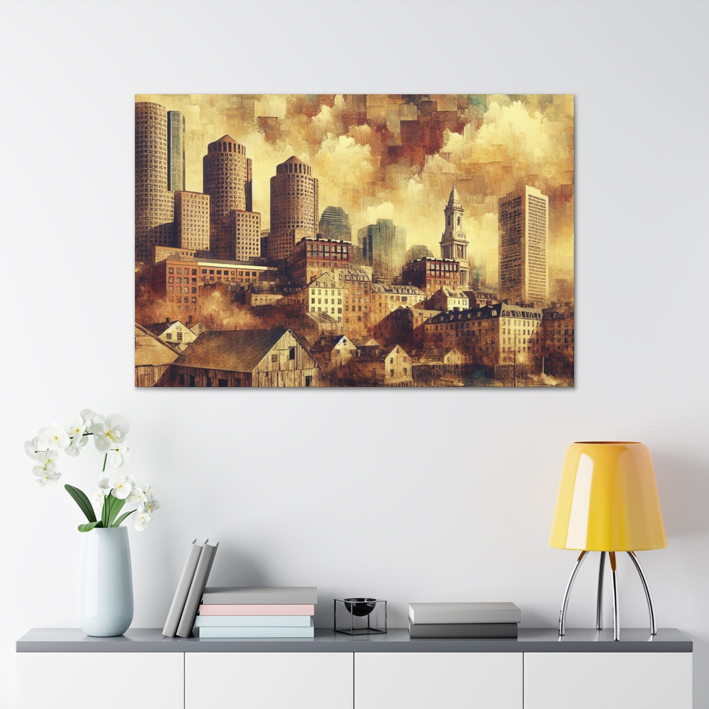 "Boston: Gilded Serenity Awakens" - Canvas