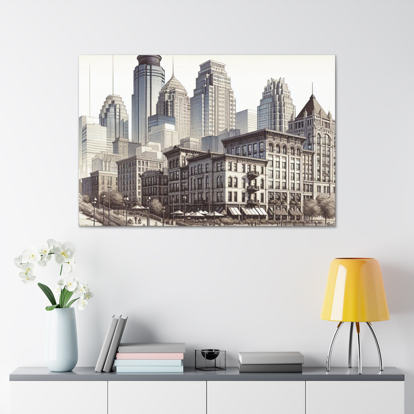 Concrete Harmony: Minneapolis Reverie - Canvas