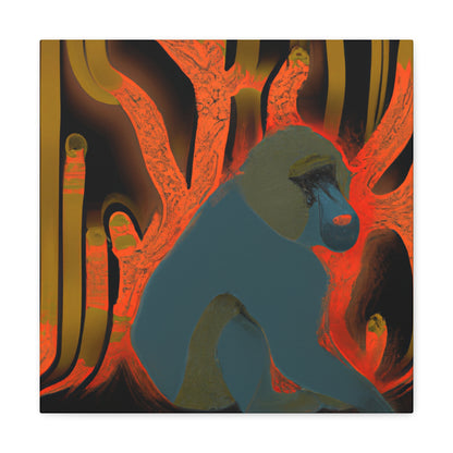 "Baboon In Art Deco" - Canvas