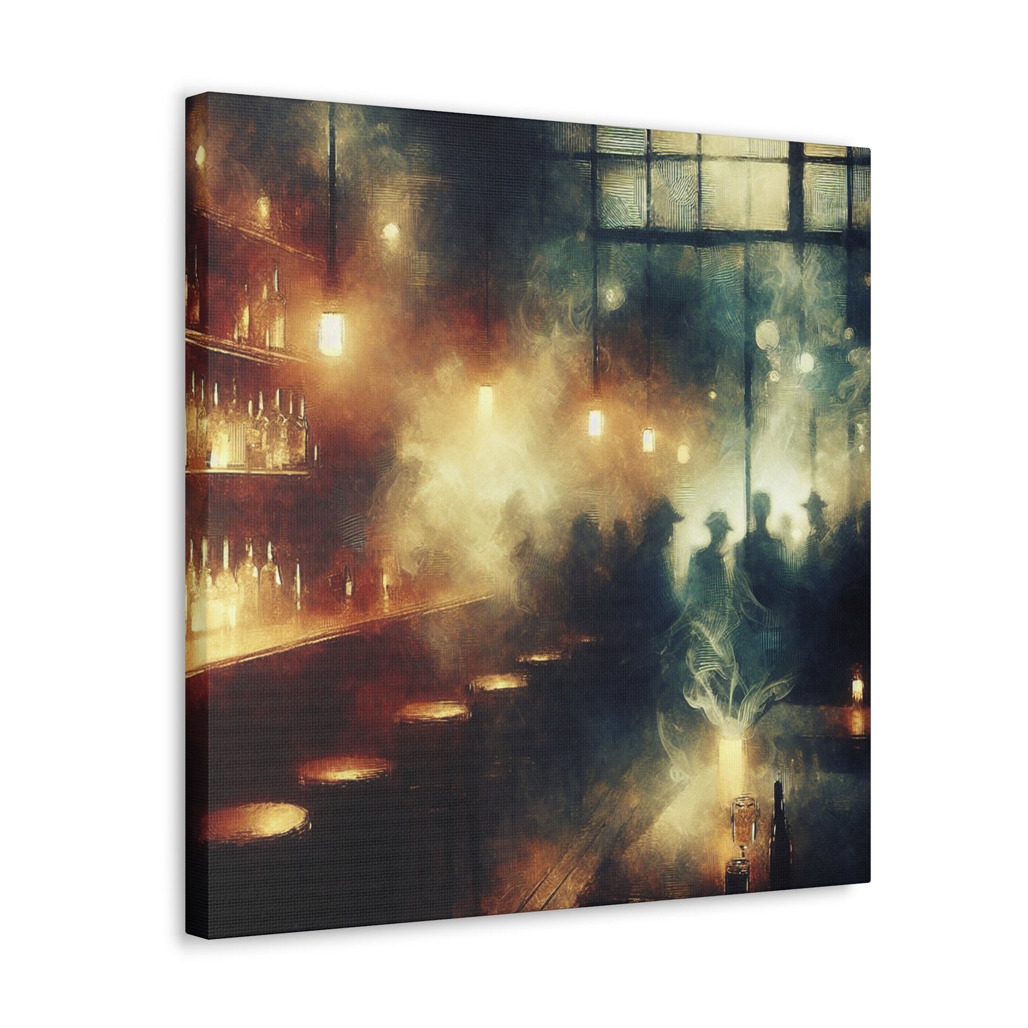 Misty Tavern Night - Canvas