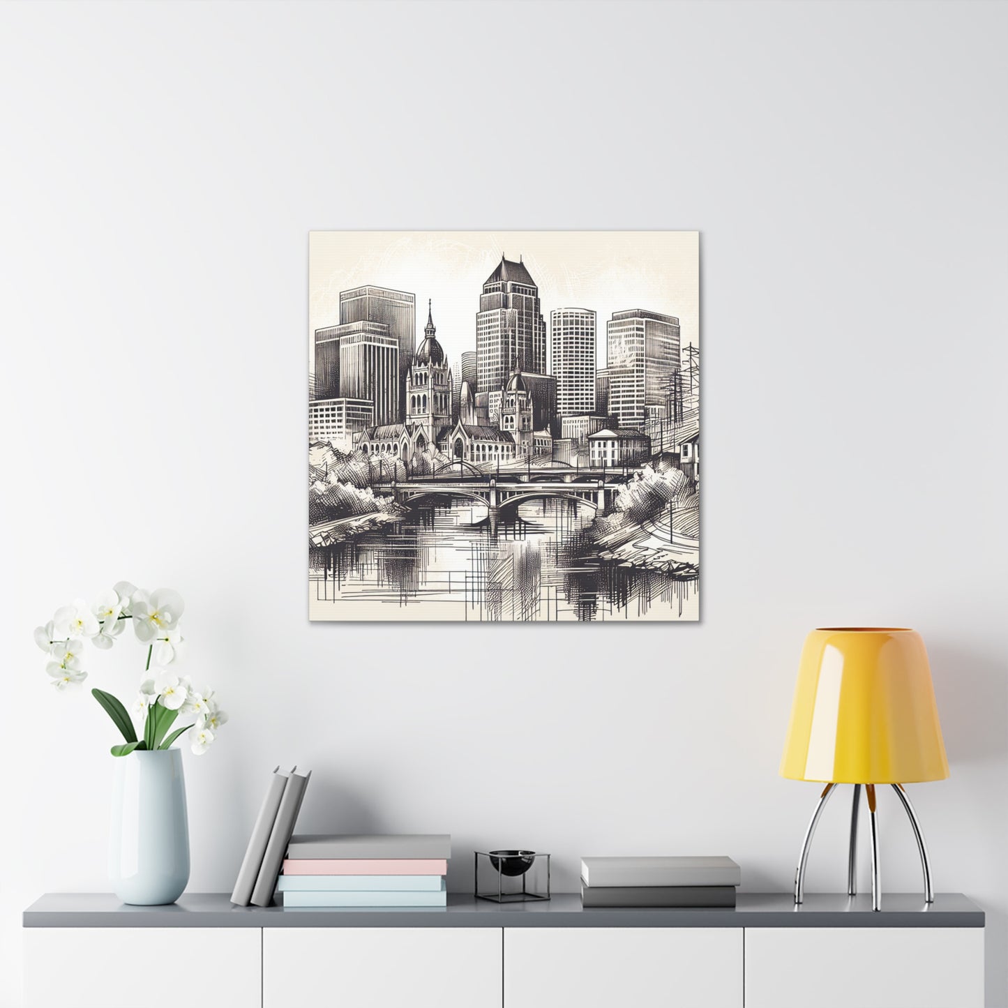 "Cityscape Serenade: Utah" - Canvas