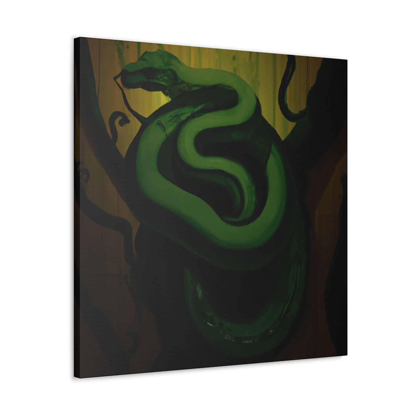 The Green Tree Python is a species of snake native to Southeast Asia, Australia, and surrounding areas, known for its striking colour and intricate markings. During the 1920s, Green Tree Pythons were popular among Art Deco stylists, who - Canvas