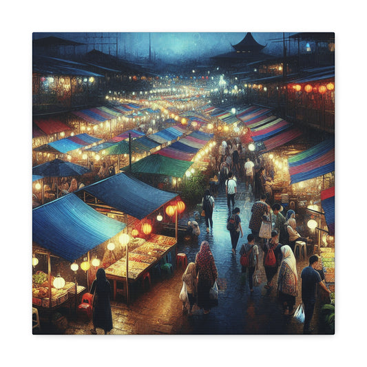 "Luminous Urban Bazaars" - Canvas